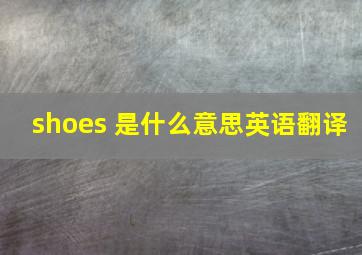 shoes 是什么意思英语翻译